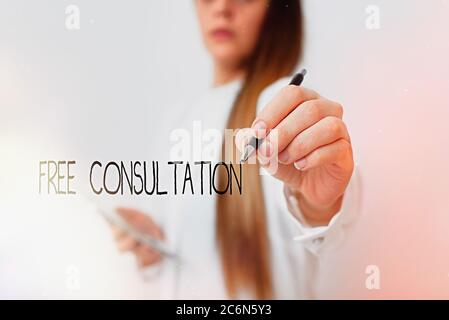 Text zum Schreiben von Wörtern Kostenlose Beratung. Business Foto zeigt eine Besprechung, um etwas zu diskutieren oder um Tipps für kostenlose Modell zeigt verschiedene sho Stockfoto