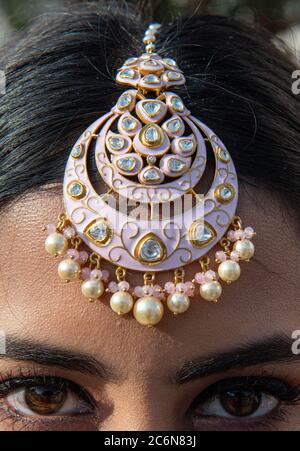 Traditionelle indische Tikka Juwelier Indien Stockfoto