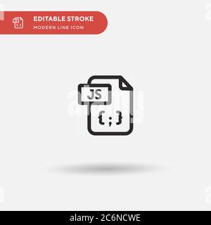 JS einfaches Vektorsymbol. Illustration Symbol Design Vorlage für Web mobile UI Element. Perfekte Farbe modernes Piktogramm auf bearbeitbaren Strich. JS-Symbole für Stock Vektor