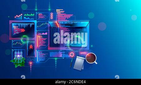 Konzept der Programmierung, Codierung Computer-Software. Technologie zur Programmentwicklung. Lernen Erstellen Sie Web-Anwendungen von mobilen Geräten. Code für Smartphone Stock Vektor
