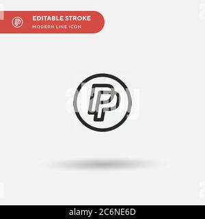 PayPal einfaches Vektor-Symbol. Illustration Symbol Design Vorlage für Web mobile UI Element. Perfekte Farbe modernes Piktogramm auf bearbeitbaren Strich. PayPal IC Stock Vektor