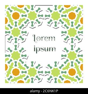 Schneiden Sie die Papierkartenvorlage aus. Colofrul Vektor-Design für Einladung, Feier, speichern Sie das Datum, Hochzeit in arabisch geometrische durchgeführt. Quadrat ausschneiden Stock Vektor