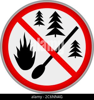 Wildfire, Buschfeuer Warnschild, Grunge Stil Vektor-Illustration Stock Vektor