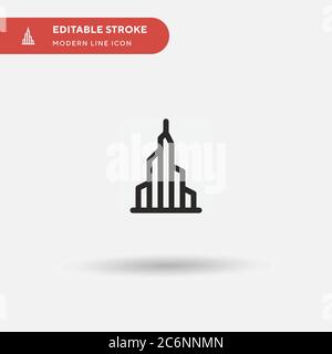 Burj Khalifa einfaches Vektor-Symbol. Illustration Symbol Design Vorlage für Web mobile UI Element. Perfekte Farbe modernes Piktogramm auf bearbeitbaren Strich. Bur Stock Vektor