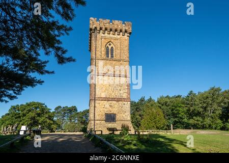 Leith Hill Tower, Surrey, England, Großbritannien, im Sommer Stockfoto