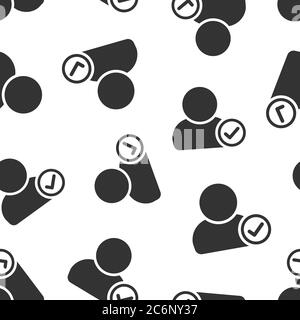 Anmeldesymbol in flacher Form. Personen sichern Zugriff Vektor Illustration auf weißen isolierten Hintergrund. Passwort genehmigt nahtloses Muster Geschäftskonzept. Stock Vektor