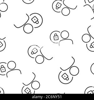 Anmeldesymbol in flacher Form. Personen sichern Zugriff Vektor Illustration auf weißen isolierten Hintergrund. Passwort genehmigt nahtloses Muster Geschäftskonzept. Stock Vektor