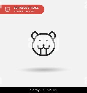 Einfaches Vektorsymbol für Beaver. Illustration Symbol Design Vorlage für Web mobile UI Element. Perfekte Farbe modernes Piktogramm auf bearbeitbaren Strich. Biber ic Stock Vektor