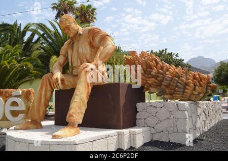 Statue des Bananenarbeiters, Fanabe, Costa Adeje, Teneriffa Stockfoto