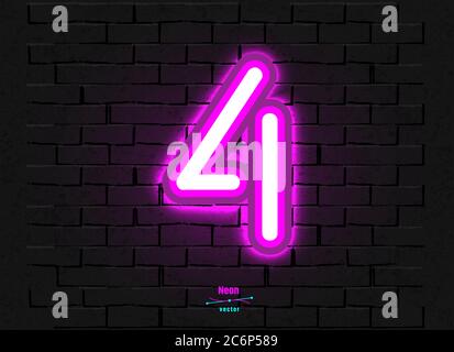 Vektor-Neonziffer Stock Vektor