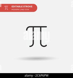 Pi einfaches Vektorsymbol. Illustration Symbol Design Vorlage für Web mobile UI Element. Perfekte Farbe modernes Piktogramm auf bearbeitbaren Strich. Pi-Symbole für Stock Vektor