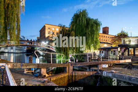 Camden Lock London bei Nacht Großbritannien Stockfoto