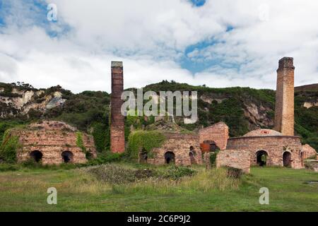 Porth Wen Ziegelei ist ein stilles viktorianisches Ziegelei ursprünglich verwendet, um Feuersteine zu Linie Stahl-Herstellung Öfen. Stockfoto