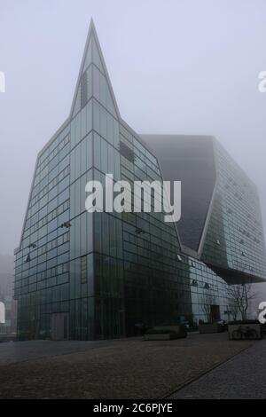 Ein nebliger Morgen in Amsterdam Stockfoto