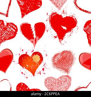Liebe, nahtlose Hintergrund, vintage und grungy Illustration, kann dieser Vektor-Kunst als Grußkarte für Hochzeit, Verlobung, Valentinstag verwendet werden. Stock Vektor