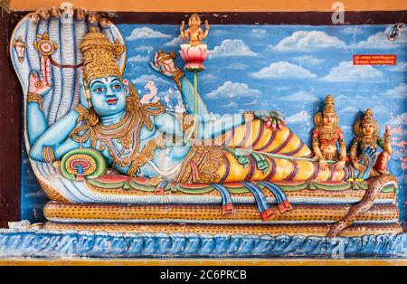 CHILAW, SRI LANKA - Februar 09, 2017: Munneswaram Tempel ist ein wichtiger regionaler Hindu Tempel in Sri Lanka. Stockfoto