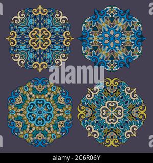 Vektor dekorative Zierpflanzen abstrakt floral Set Stock Vektor