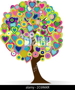 Love Illustration, Vektorgrafik mit Herzformen und grungy Struktur Stock Vektor