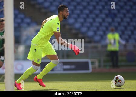 Rom, Italien - 11. Juli 2020: Thomas Strakosha (LAZIO) in Aktion während der italienischen Serie A Fußballspiel SS Lazio und Sassuolo, im Olympiastadion in Rom am 10/11/2019 Stockfoto