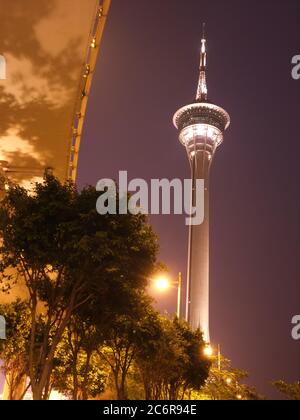 Blick auf den Macau Tower in Macao, China Stockfoto