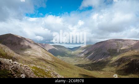 Lairig ghru vom Punkt des Teufels Stockfoto