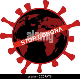 Corona stoppen, Corona-Zellsymbol. Stock Vektor