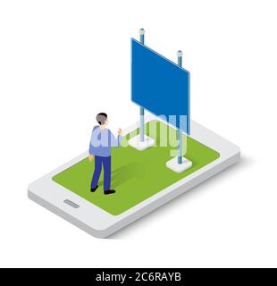 Mobile Anwendung für Online-Anzeigen und Internet-Zeichen Stock Vektor