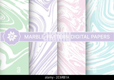 Abstrakte Marmormuster Satz von Hintergründen Stock Vektor