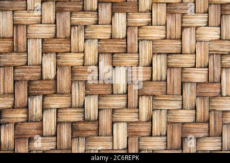 Geschlossen bis brauner Farbe wicker strukturierten Hintergrund Stockfoto