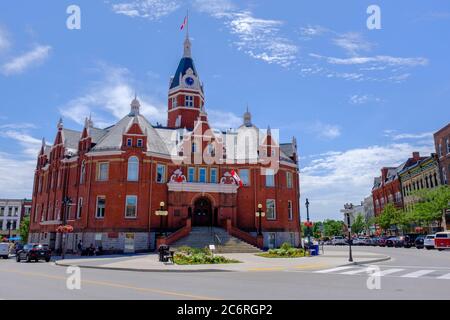 Außenansicht des neoklassizistischen Gebäudes von Stratford City Hall National Historic Site of Canada Stockfoto