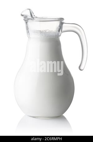 Milch in Glaskanne Stockfoto