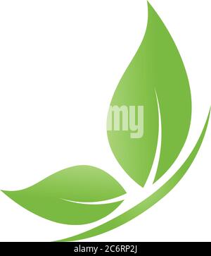 Schmetterling, Blätter, Insekt, Logo Stock Vektor