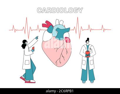 Kardiologie Arzt stellen Diagnosen und Behandlung von kondenziellen Herzfehler. Stock Vektor