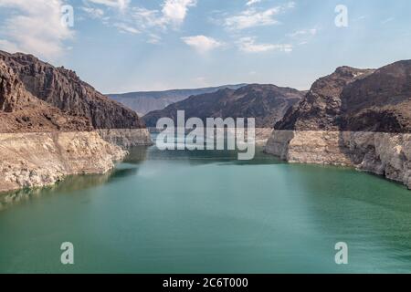 Lake Mead an der Grenze zu Nevada und Arizona, am Hoover Dam Stockfoto