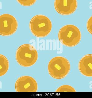 Pfannkuchen Nahtloses Muster Hintergrund oder Wallaper Stock Vektor