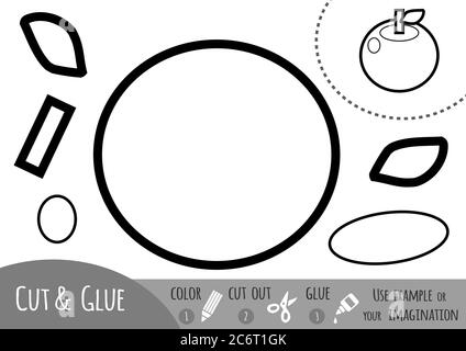 Bildung Papier Spiel für Kinder, Apple. Verwenden Sie Schere und Kleber, um das Bild zu erstellen. Stock Vektor
