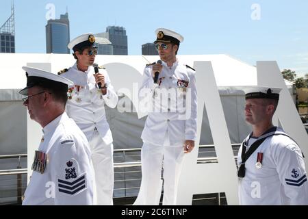 Hamish und Andy bei der jährlichen Spendenaktion der Sony Foundation in Wharf4ward in der Woolloomooloo Wharf, Cowper Wharf Road in Sydney. Stockfoto