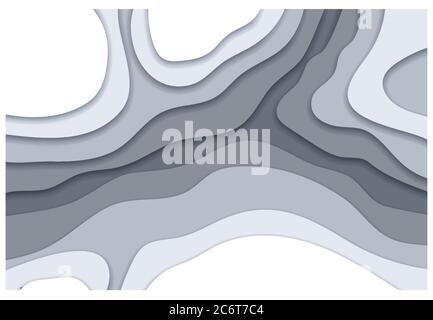 Graustufen Hintergrund in Papier geschnitten und Handwerk Stil Stock Vektor