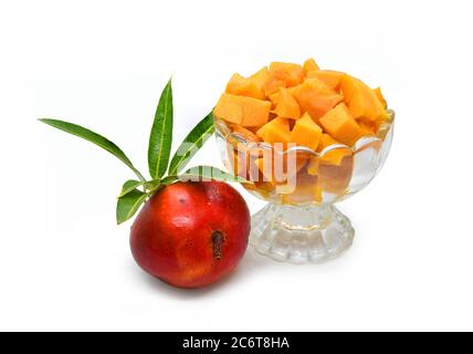 Mango ist sehr beliebt in Sri Lanka und bekannt als der König der Frucht, gehört zu Anacardeaceae Familie von Bäumen. Stockfoto