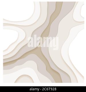 Beige Hintergrund in Papierschnitt und Handwerk Stil Stock Vektor