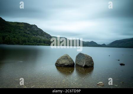 Centenary Stones und Ashness Bridge in Keswick Stockfoto