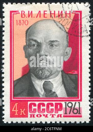 RUSSLAND - UM 1961: Briefmarke gedruckt von Russland, zeigt Lenin, um 1961 Stockfoto