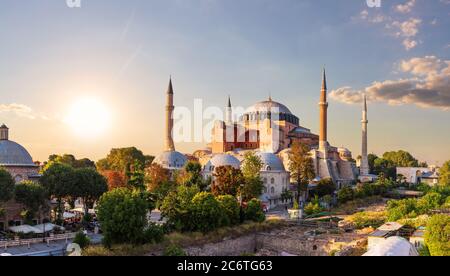 Hagia Sophia Moschee in Instanbul, Türkei, volle Aussicht Stockfoto