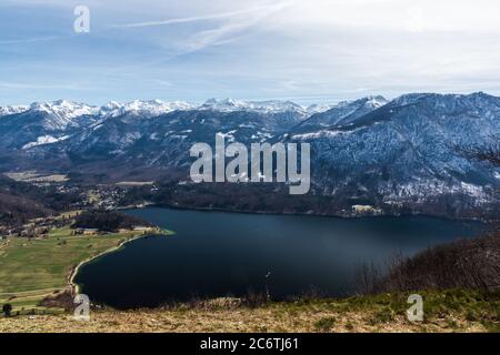 See Bohinj planina Vogar Berge alpen Slowenien Stockfoto