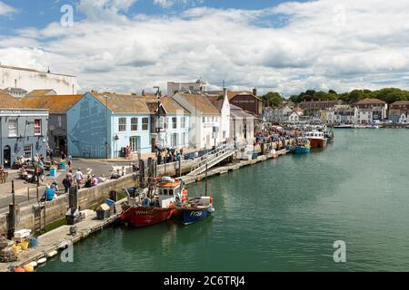 Custom House Quay, Weymouth Harbour, Dorset, England, Großbritannien Stockfoto