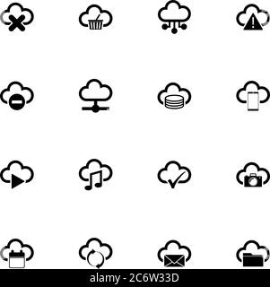 Computing Cloud Symbol - auf beliebige Größe erweitern - auf beliebige Farbe ändern. Perfect Flat Vector enthält Symbole wie Mail, Online-Shop, Medienspeicher, Daten p Stock Vektor