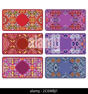Set von abstrakten Vektorgrafiken mit ornamentalen Naturrahmen. Stock Vektor