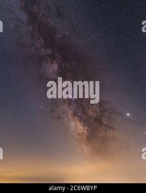 Milky way detail on a clear night in Palencia Stockfoto