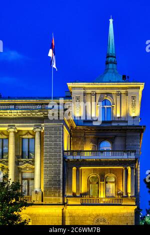 Neuer Palast, ehemalige königliche Residenz des Königreichs Serbien und später Königreich Jugoslawien. Heute ist es der Sitz des Präsidenten Serbiens in Belgra Stockfoto