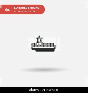 Einfaches Vektor-Symbol für Frachtschiff. Illustration Symbol Design Vorlage für Web mobile UI Element. Perfekte Farbe modernes Piktogramm auf bearbeitbaren Strich. Fracht Stock Vektor